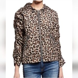 Veronica Beard Sibila Leopard Print Anorak Jacket, Medium